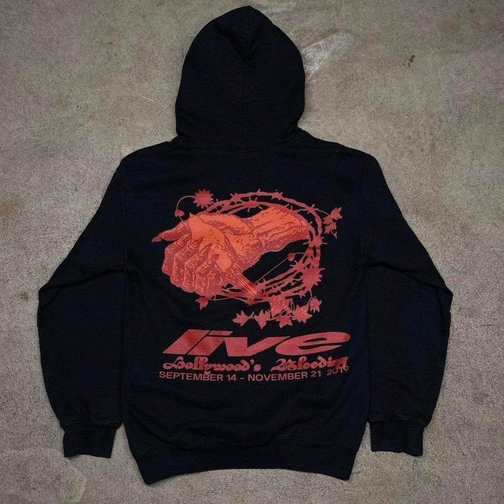 Black 2019 Post Malone Hollywood's Bleeding Live Concert Tour Hoodie  Size Small